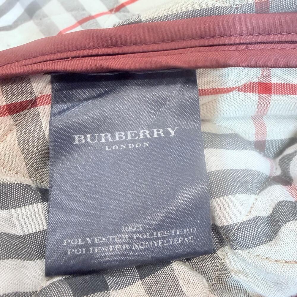 Burberry London quilted jacket diamond Nova check crimson made in England wmns M - Picture 7 of 16